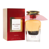 Riffs Parfum Bella Rouge Intenso parfum fles met bijpassend doosje in rood en goud